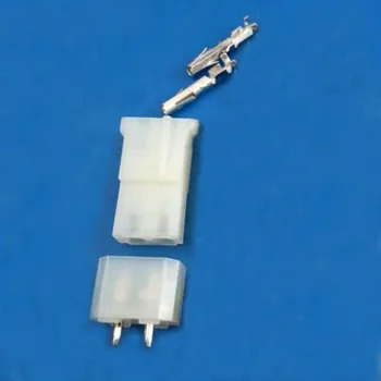 1 КОМПЛЕКТ 5,08 мм 2-контактный Белый Прозрачный нейлоновый разъем-розетка + Прямая штыревая сварная пластина + Клемма 8981 IDE Power Plug для 18-24AWG Вт Изображение