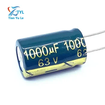 10 шт./лот 63 В 1000 МКФ алюминиевый электролитический конденсатор размер 16*25 1000 МКФ 20% Изображение