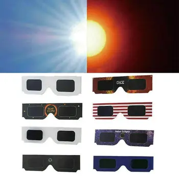 100шт Кольцевой бумаги Solar Eclips, Очки для Солнечного Затмения, Случайный цвет, Очки для полного Солнечного Затмения на открытом воздухе, Очки для затмения Изображение