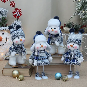 2023 Новогодние подарки Рождественский декор для дома 2024 Выдвижные игрушки Фестиваль Старика Снеговика Лося Куклы-снеговики большого размера Изображение