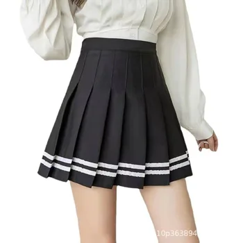 2023 Осень Корейская юбка Шорты Женская Сексуальная мини-юбка с высокой талией Школьная Короткая Плиссированная Японская юбка Kawaii Женская Весна Изображение