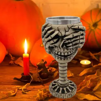 3D Чашка с черепом, украшение для Триллера на Хэллоуин, Чашка с Черепом, украшение для Хэллоуина, Смола, Скелет, Призрак, Кружка, Кофейная чашка, подарок на Хэллоуин Изображение