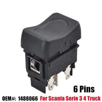 6-контактный переключатель управления стеклоподъемником 1488066 353621 для грузовиков Scania серии 3-4 с одной кнопкой Изображение