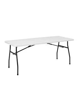 6-футовый стол Премиум-класса, раскладывающийся пополам, Белый гранит Изображение