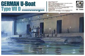 AFV Club SE73505 Немецкая Подводная лодка в масштабе 1/350 Тип 7/D модельный комплект Изображение