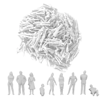 FBIL-1: 50 Белые фигурки Архитектурная модель в масштабе человека Модель HO Пластиковые люди Изображение