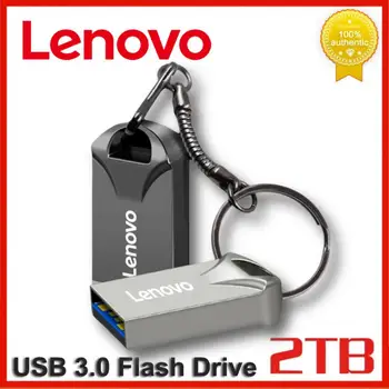 Lenovo 2TB USB Флэш-накопитель Mini U Disk Металлический 1TB Флеш-накопитель 128 ГБ 256 ГБ 512 ГБ Креативный Бизнес-Подарок Для Хранения USB-памяти Изображение