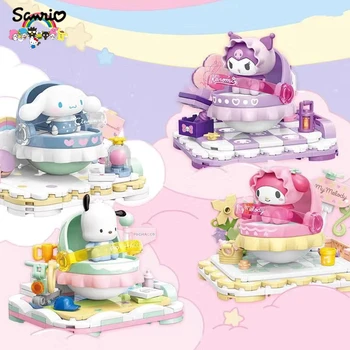 Sanrio строительный блок шейкер игрушка обучающая сборочная модель Pochacco Cinnamoroll My Melody орнамент подарок на день рождения Изображение