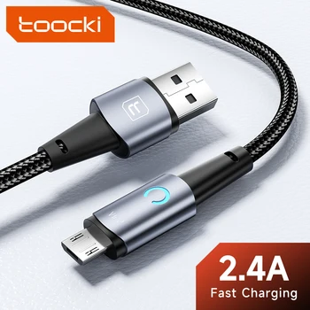 Toocki3m USB A-Micro Кабель 2.4A Для Быстрой Зарядки Кабель Для Передачи Данных Зарядное Устройство Шнур Для Samsung Xiaomi Аксессуары Для Мобильных Телефонов Usb Кабель Изображение