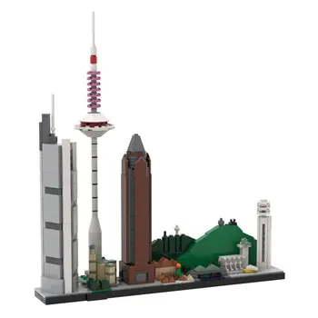 Архитектура Skyline Франкфурта-на-Майне Расширенная версия 732 Детали MOC Build Изображение