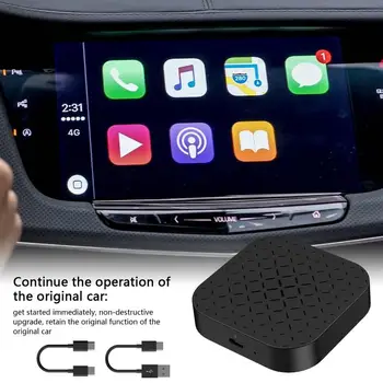 Беспроводной автомобильный адаптер Plug & Play 5G WiFi Передача, 4-ядерная беспроводная связь, автомобильный видеоадаптер, подключенный к беспроводным мультимедийным устройствам Изображение