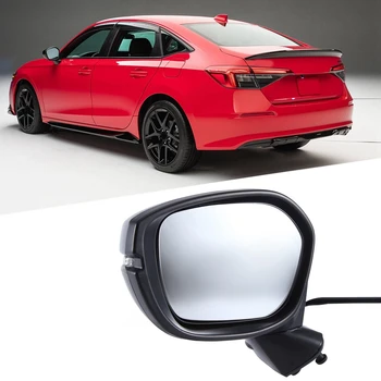 Боковое складное зеркало с электроприводом в сборе для Honda Civic 2022 2023, 10-проводное, с сигналами поворота в слепой зоне с подогревом Изображение