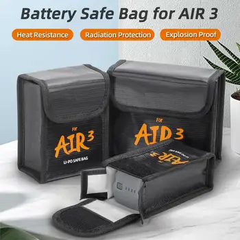Взрывозащищенная сумка для аккумулятора, в которой надежно хранится крепежная лента, фиксирующая огнестойкий держатель аккумулятора, Защитные аксессуары для AIR 3 Изображение