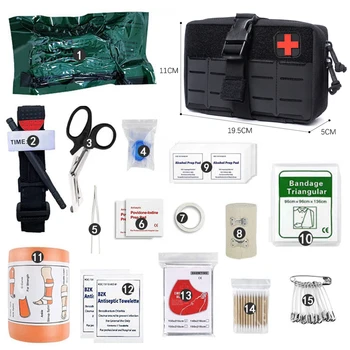 Военная Сумка IFAK First Aid Kit Bag Outdoor EDC Tool Bag Охотничий Медицинский Набор Травматический Жгут Molle Bag Аварийное Снаряжение Для Выживания Изображение