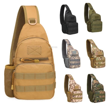 Военные сумки через плечо Molle, тактическая сумка через плечо, спортивные водонепроницаемые армейские сумки, походная нагрудная сумка на открытом воздухе Изображение