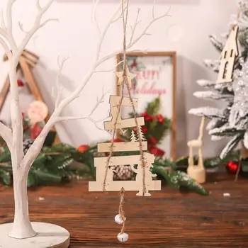 Высококачественная рождественская подвеска, прочное деревянное украшение для рождественской елки, праздничное украшение для дома на Рождество, Санта Изображение