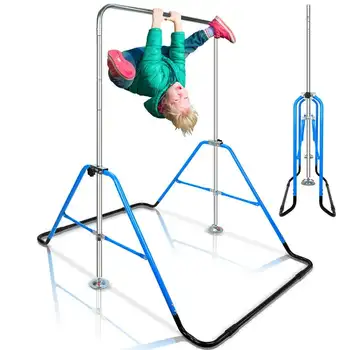 Гимнастический брусок Регулируемой высоты, складной, расширяемый Горизонтальный гимнастический тренажер для дома, для малышей в помещении Изображение