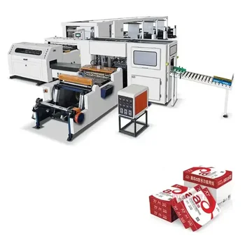 Горячая продажа клейкой ленты для бумаги формата А4, оборудование для термической резки листов, машина для разрезания и перемотки рулонов бумаги Изображение