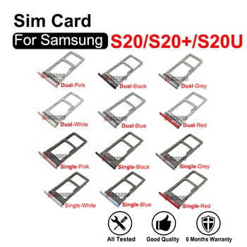 Для Samsung Galaxy S20 Ultra Sim-карта S20 + S20 Plus Лоток для одной и двух Sim-карт Держатель microSD Слот Nano Запасная часть Изображение