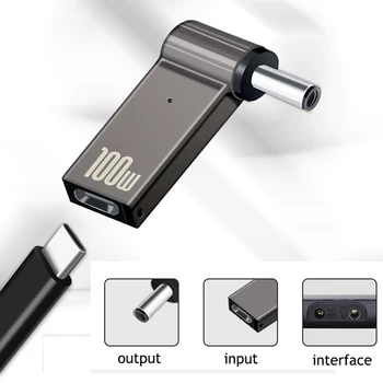 Зарядное устройство для ноутбука мощностью 100 Вт, разъем адаптера питания USB Type-C, преобразователь штекера в разъем постоянного тока Samsung Lenovo Изображение