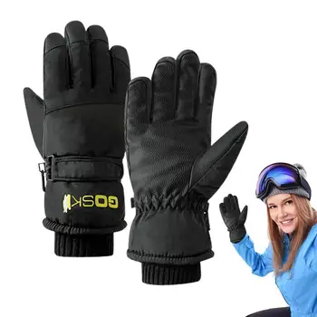 Зимние лыжные перчатки, дышащие зимние перчатки для холодной погоды, зимние перчатки с сенсорным экраном для женщин, мужчин, катания на лыжах, Сноуборде, пеших прогулок Изображение