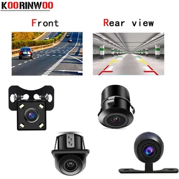 Камера заднего вида Koorinwoo HD CCD, камера заднего вида для парковки, камера ночного видения, водонепроницаемая Линейная шкала расстояния IP68, транспортное средство Изображение