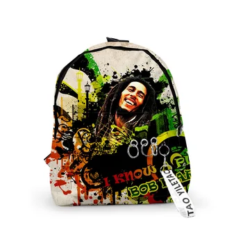 Классические рюкзаки Bob Marley Школьные сумки для мальчиков/девочек Брелки для ключей с 3D-принтом Оксфордские водонепроницаемые Забавные Милые Маленькие рюкзаки Изображение