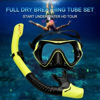Красочные силиконовые очки для дайвинга, маска для плавания с панорамным видом HD для начинающих профессионалов Изображение
