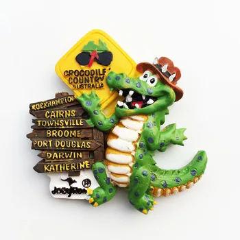Магнит на холодильник австралийский крокодил, украшение из смолы, магнит на холодильник, дорожный сувенир, сообщение, открытка Изображение