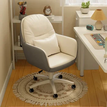 Мобильные офисные кресла Белый Удобный Компьютерный игровой стол с подлокотником, Вращающееся кресло, туалетный столик Silla De Oficina, Современная мебель Изображение
