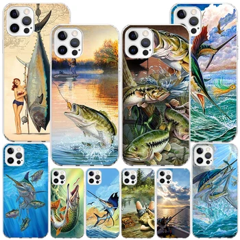 Морская Рыбалка Удочкой Phnoe Чехол для Iphone 11 12 13 Mini 14 15 Pro Max X Xs Xr 7 Plus 8 + Apple 6S SE 2020 Уникальный Изображение