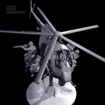 наборы моделей солдат из смолы 5 мм 38 мм 50 мм, фигурки вертолетов и пилотов (3D печать) TD-6123/3D полный комплект Изображение