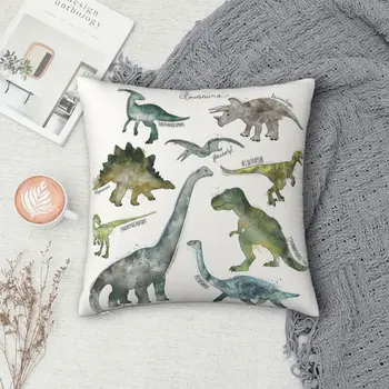 Наволочка с динозаврами, чехол для подушек из полиэстера, Комфортная подушка, декоративные подушки для дивана, используемые для спальни, гостиной Изображение