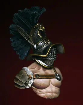 Неокрашенный комплект 1/20 Рыцарь Гладиатор-солдат, старинный бюст, Фигурка из смолы, миниатюрный гаражный комплект Изображение