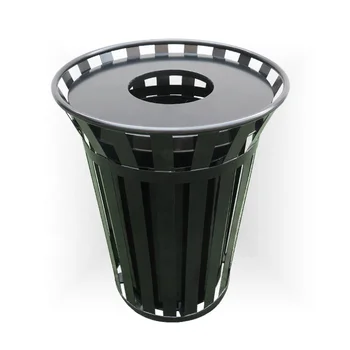 Новое дизайнерское всплывающее металлическое мусорное ведро для мусора объемом 120 литров, уличная мусорная корзина Изображение