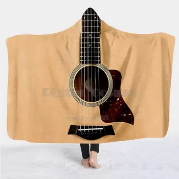 Одеяло для Скрипки, Гитары, Музыкального инструмента, Одеяло С капюшоном, 3D полное Носимое Одеяло с принтом, Взрослые, мужчины, женщины, Стиль Одеяла-11 Изображение
