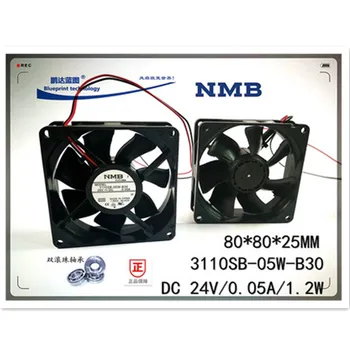 Оригинальный NMB 3110SB-05W-B30 с двумя шарикоподшипниками 8 см 80 мм 8025 80*80* 25 Мм охлаждающий вентилятор 24 В 0.05A Вентилятор с переменной частотой вращения Изображение