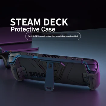 Портативный защитный чехол с кронштейном, водонепроницаемая, устойчивая к царапинам защитная ручка для игровой консоли Steam Deck, протектор чехла Изображение