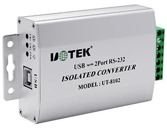 Промышленный Самый Продаваемый Преобразователь USB на 2 Порта RS-232 с изолирующим устройством UT-8102 Изображение