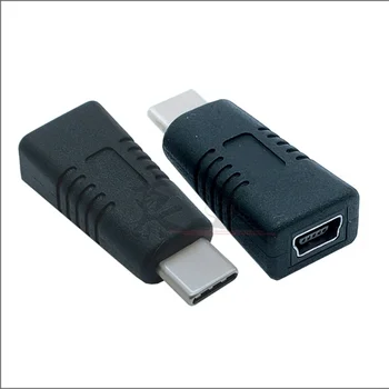 Разъем адаптера Mini / Micro USB A type C, разъем адаптера для зарядки кабеля передачи данных A type T /V8 Изображение