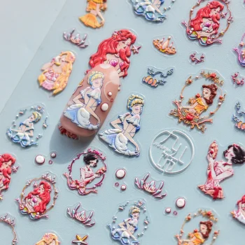 Рельефные Наклейки Для Ногтей Популярные Милые Наклейки Для Ногтей Японской Принцессы Изображение