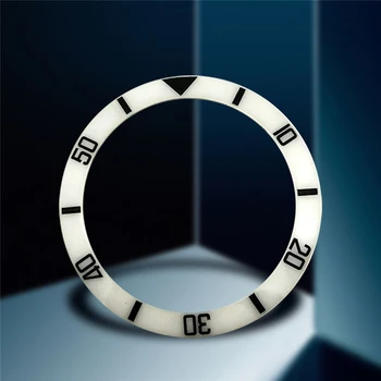 Сменный 38-миллиметровый белый керамический безель для 40-миллиметровой детали для ремонта часов с автоматическим управлением Изображение