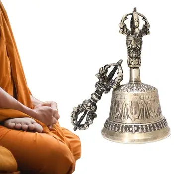 Тибетский буддийский колокольчик для медитации, Предметы Дхармы, Колокольчик Просветления, Колокольчики для медитации и молитвы, Набор Dorje Home Изображение