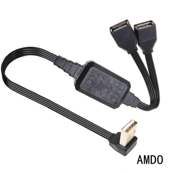 Универсальный кабель-адаптер для передачи данных Dual dataUSB 2.0 для автомобилей и ноутбуков USB-концентратор 2-портовый разветвитель 20 см-110 см Изображение