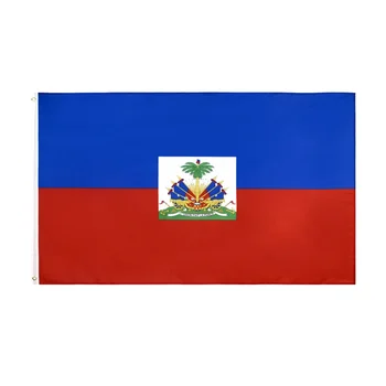 Флаг Гаити JimonFlag 90x150 см 100% сине-красный Национальный Флаг с принтом из полиэстера Изображение