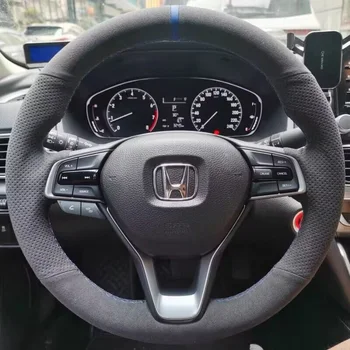 Чехол на руль автомобиля ручной работы для Honda Accord Civic Inspire Elysion Odyssey Integra, защита от замши, Автомобильные Аксессуары Изображение