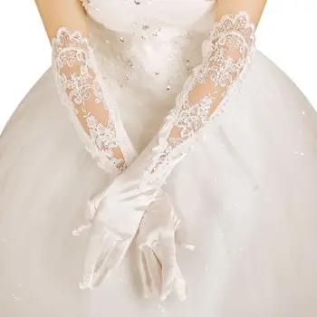 Элегантные перчатки принцессы длиной до локтя, праздничный костюм для званого ужина Изображение
