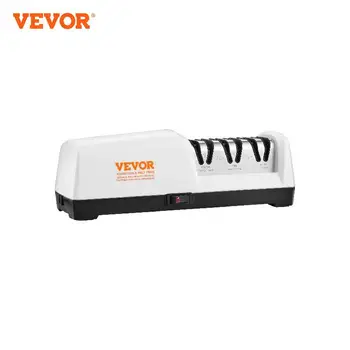 Электрическая Точилка для ножей VEVOR, 3-Ступенчатая Точилка для кухонных Ножей с Алмазными Абразивами для быстрой заточки и полировки Изображение